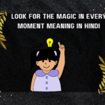 Look For The Magic In Every Moment Meaning In Hindi